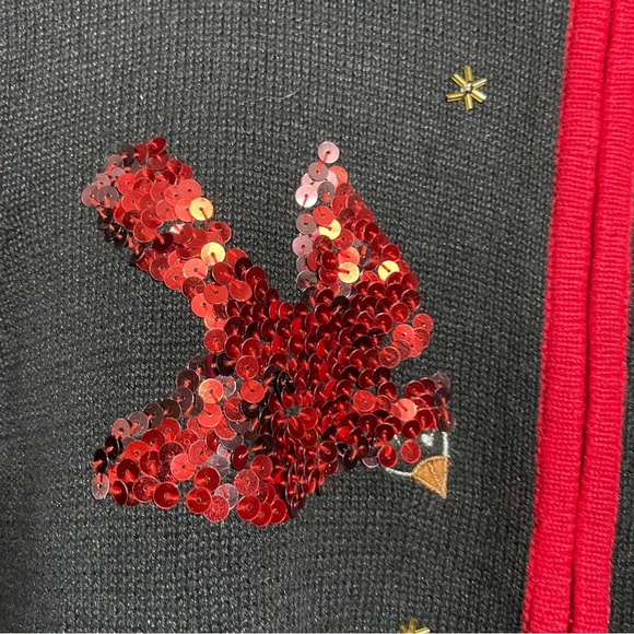 Vintage Jason Maxwell Zip up Collared CARDINAL sweater! Christmas size Large EUC - Picture 2 of 6